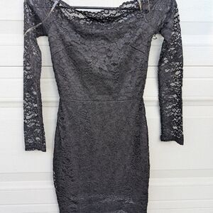 Charlotte Russe Black Lace Long Sleeve Dress